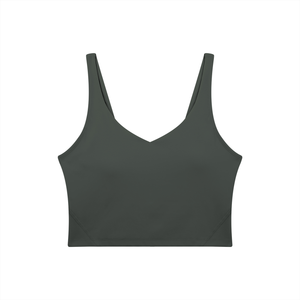 Women's V-Neck Yoga Sports Bra – Seamless Medium Support Workout & Activewear Bra