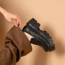 Women's Retro Black Height Increasing Shoes