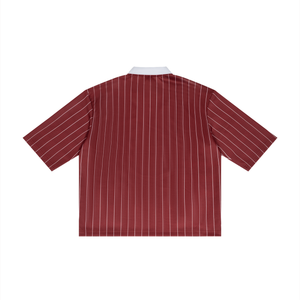 Unisex Pinstripe Collared Soccer Jersey – Oversized Retro Soccer Shirt
