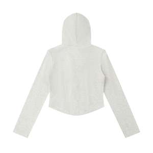 Women's Slim Cropped Full-Zip Hoodie – Fitted Athleisure Sweatshirt