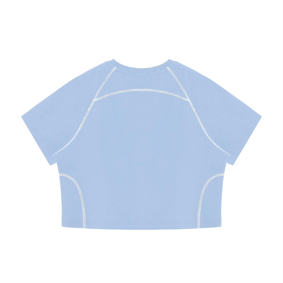 Women's Contrast Stitch Raglan Crop T-Shirt – Slim Fit Retro Crop Top