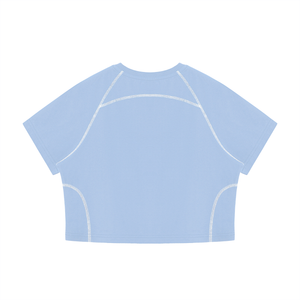 Women's Contrast Stitch Raglan Crop T-Shirt – Slim Fit Retro Crop Top