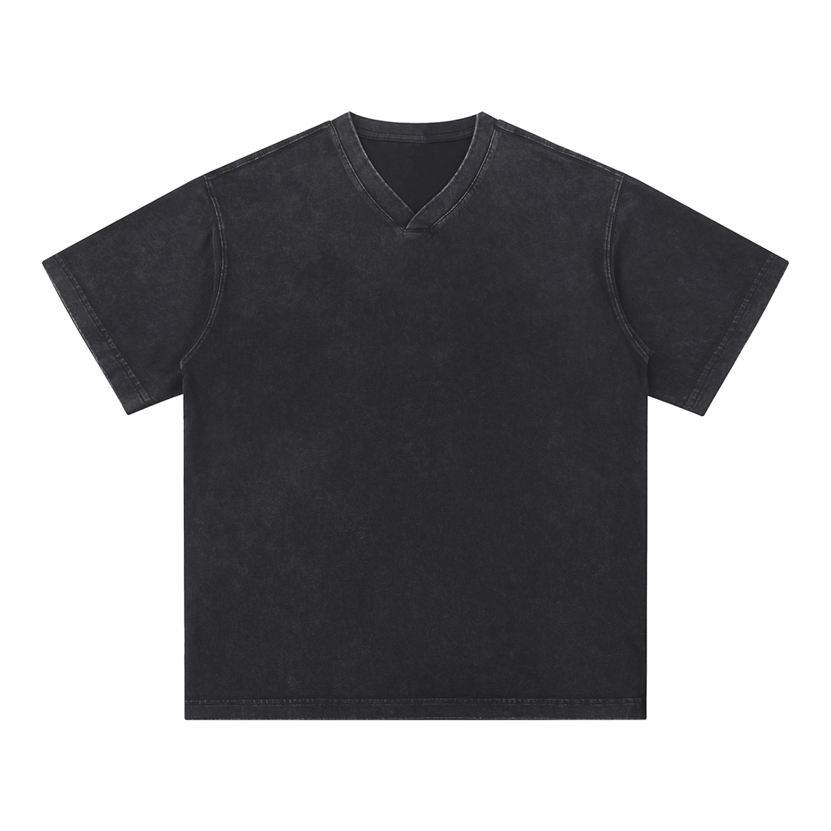 Snow Washed V-Neck Cotton T-Shirt
