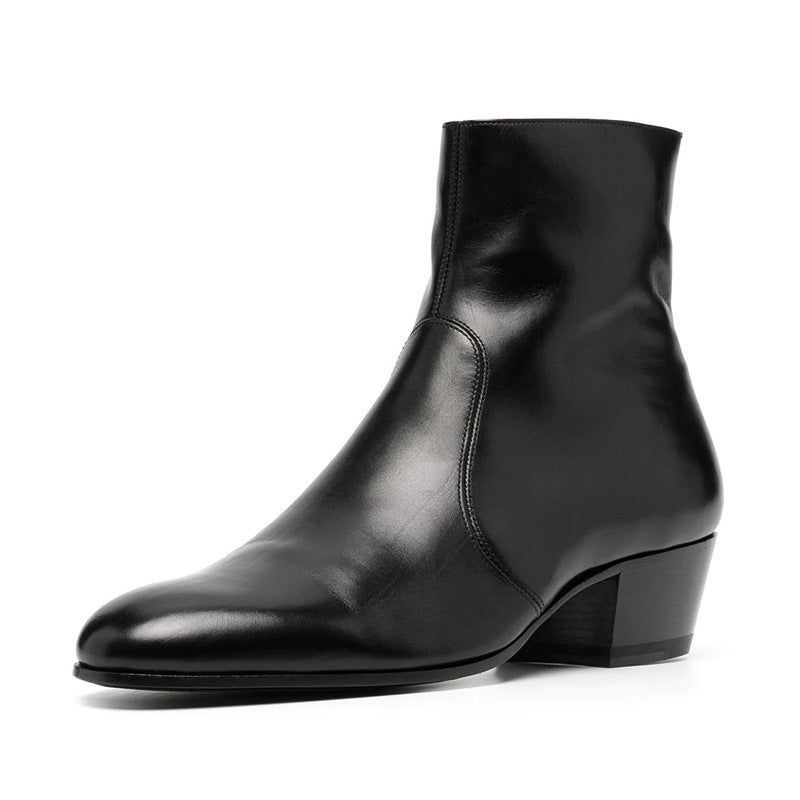 Men’s Leather Zipper Martin Boots – Top Layer Cowhide by MYN2O

