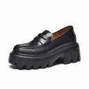 Women's Retro Black Height Increasing Shoes