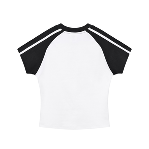 Contrast Stripes Bodycon Raglan  Sleeve T-Shirt