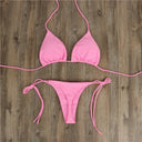 Halter neck tie bikini, sexy split swimsuit, beachwear for women