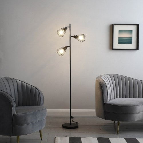 Adjustable Cage Shade Industrial Farmhouse Metal Floor Lamp - MYN2O.COM  - null - Indoor Lighting - product_vendor - #product_price
