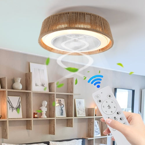 Bohemian Style LED Dimmable Ceiling Light With Built-in Fan - Remote Control - MYN2O.COM  - null - Indoor Lighting - product_vendor - #product_price
