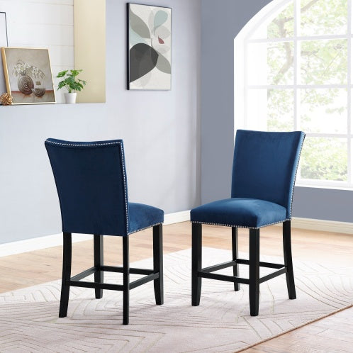 Camila - Velvet Counter Chair Blue - MYN2O.COM  - null - Furniture - product_vendor - #product_price