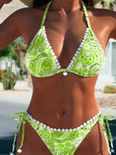 Women's printed bikini, split swimsuit, trendy two-piece swimwear for summer