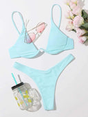 Steel bracket solid color swimsuit, one-piece swimsuit, beachwear for women