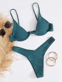 Steel Bracket Swimsuit – Elegant Solid Color Bikini | MYN2O