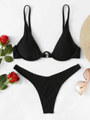 Steel Bracket Swimsuit – Elegant Solid Color Bikini | MYN2O