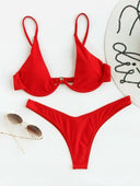 Steel bracket solid color swimsuit, one-piece swimsuit, beachwear for women
