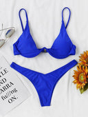 Steel bracket solid color swimsuit, one-piece swimsuit, beachwear for women