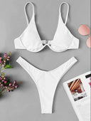 Steel bracket solid color swimsuit, one-piece swimsuit, beachwear for women