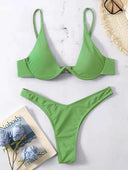 Steel bracket solid color swimsuit, one-piece swimsuit, beachwear for women