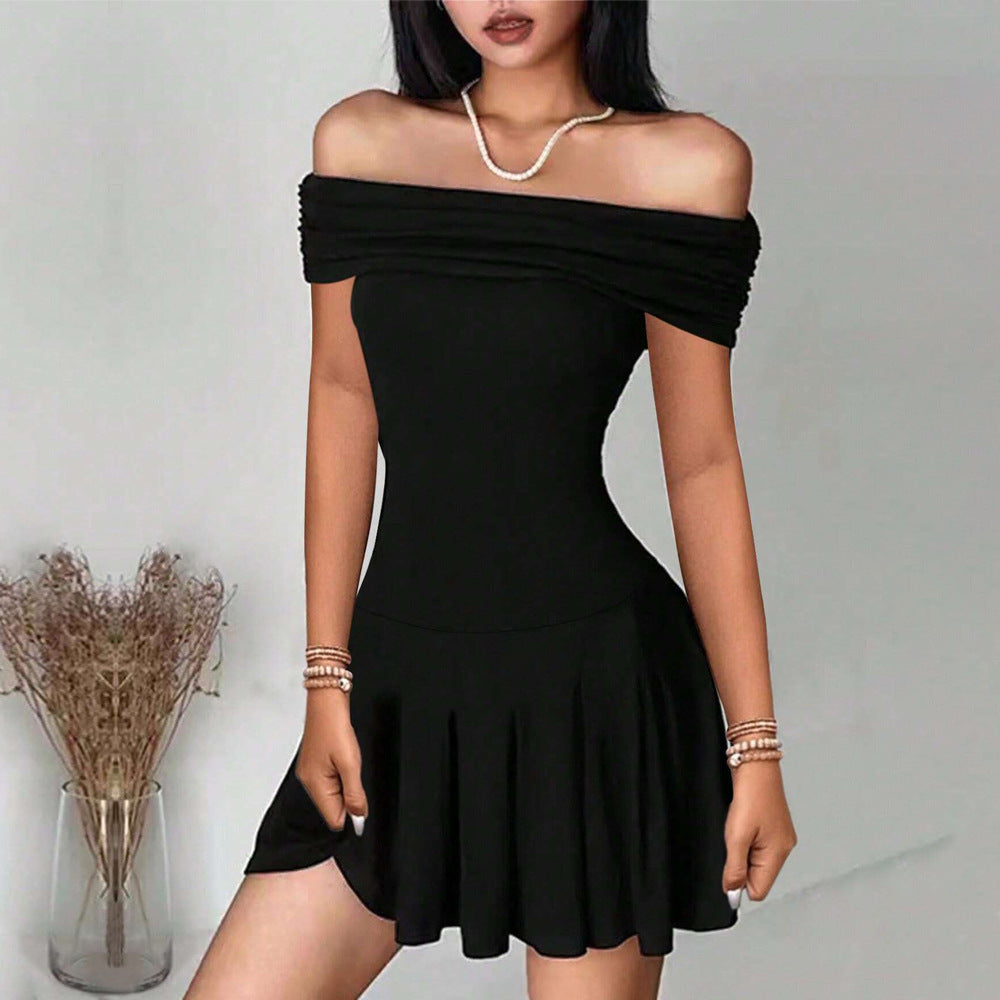 Pure Desire Style Off-shoulder Dress Off-neck High Waist Skirt Fashion Dress - MYN2O.COM  - null - Women Clothing - product_vendor - #product_price