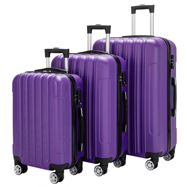 Vertical 3-in-1 Spinner Wheel With Handle Trolley Case 20in 24in 28in ABS Aluminum Alloy Trolley Classic Color - Purple - MYN2O.COM  - null - travel bags - product_vendor - #product_price
