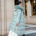 Winter Slim Long Jacket With Fur Hood And Belt Fashion Solid Hooded Coat Warm Clothing For Women - MYN2O.COM  - null - Women Clothing - product_vendor - #product_price