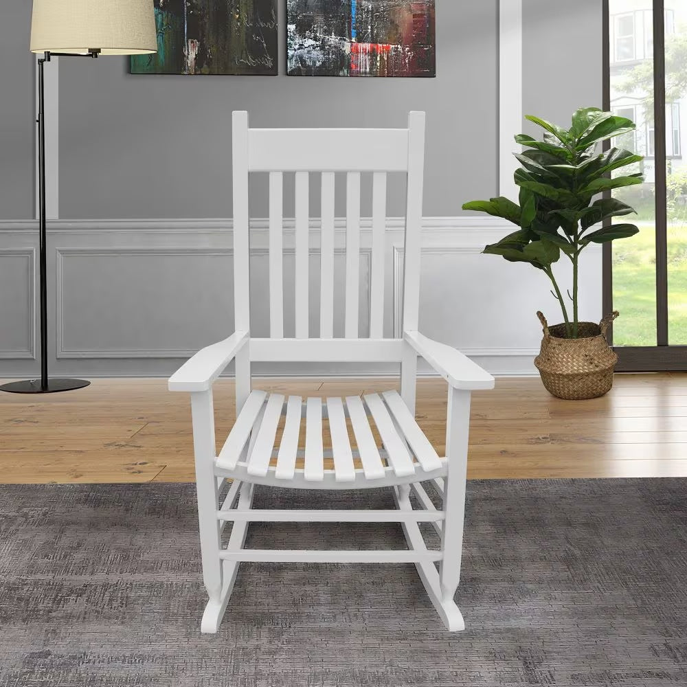Wooden Porch Rocker Chair WHITE - MYN2O.COM  - null - Furniture - product_vendor - #product_price