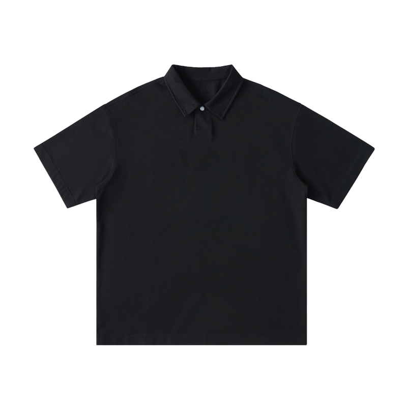 Loose Cotton Short-Sleeve Polo Shirt