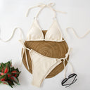 Sexy bikini set with side tie thong and bandage-style fi