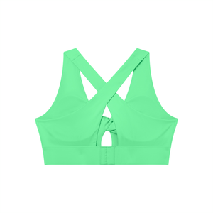 Women's Twist Front V-Neck Sports Bra – Seamless Medium Support Activewear Bra