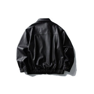 Casual Matte PU Leather Jacket Men's Coat