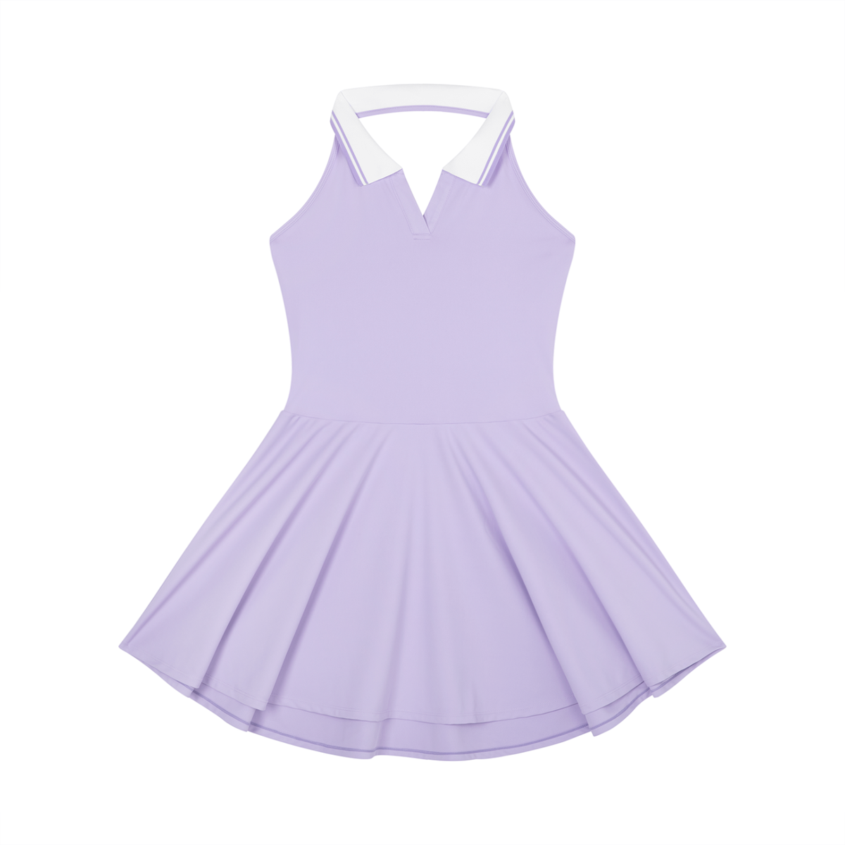 Women's Collared Halter A-Line Tennis Dress – Sleeveless Activewear Dress