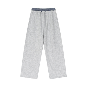 Plaid Contrast Waist Pants