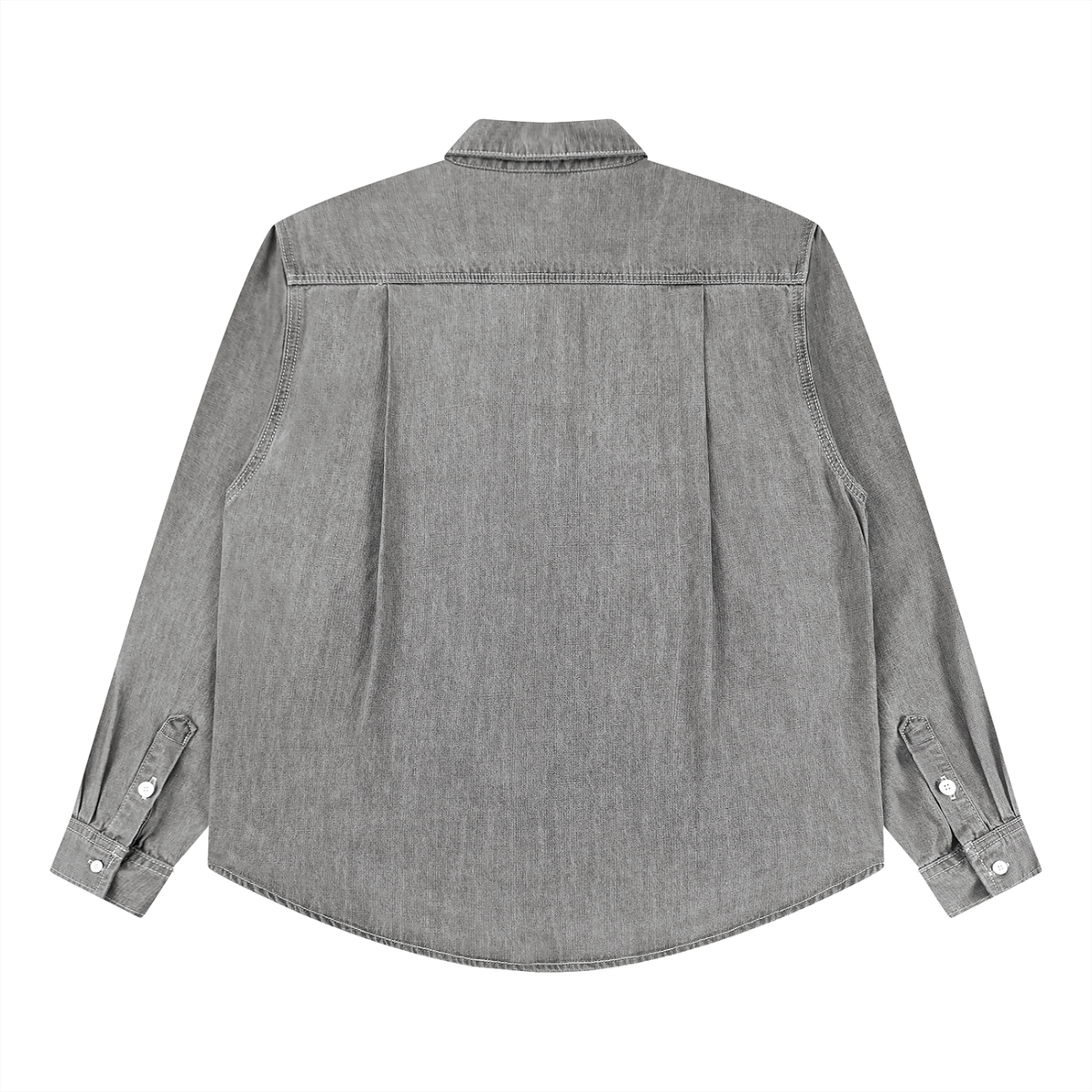Unisex Vintage Wash Denim Shirt – Oversized Retro Button-Up Streetwear Denim Top