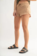 Mono B drawcord mini shorts with adjustable waistband – sporty casual style – MYN2O