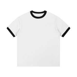 Contrast Edge Ribbed Crewneck T-Shirt