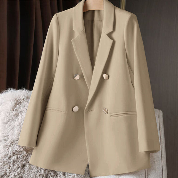 Women's Solid-Colored Defined-Waist Blazer