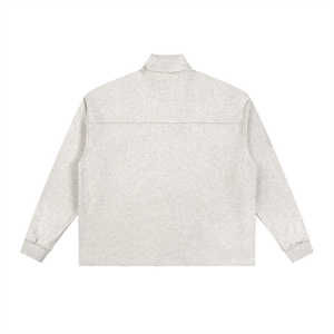 Half-Zip Rolled Edge Fleece Sweatshirt