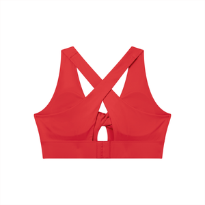 Women's Twist Front V-Neck Sports Bra – Seamless Medium Support Activewear Bra