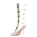 Trendy Large Rhinestone Transparent High-heeled Boots