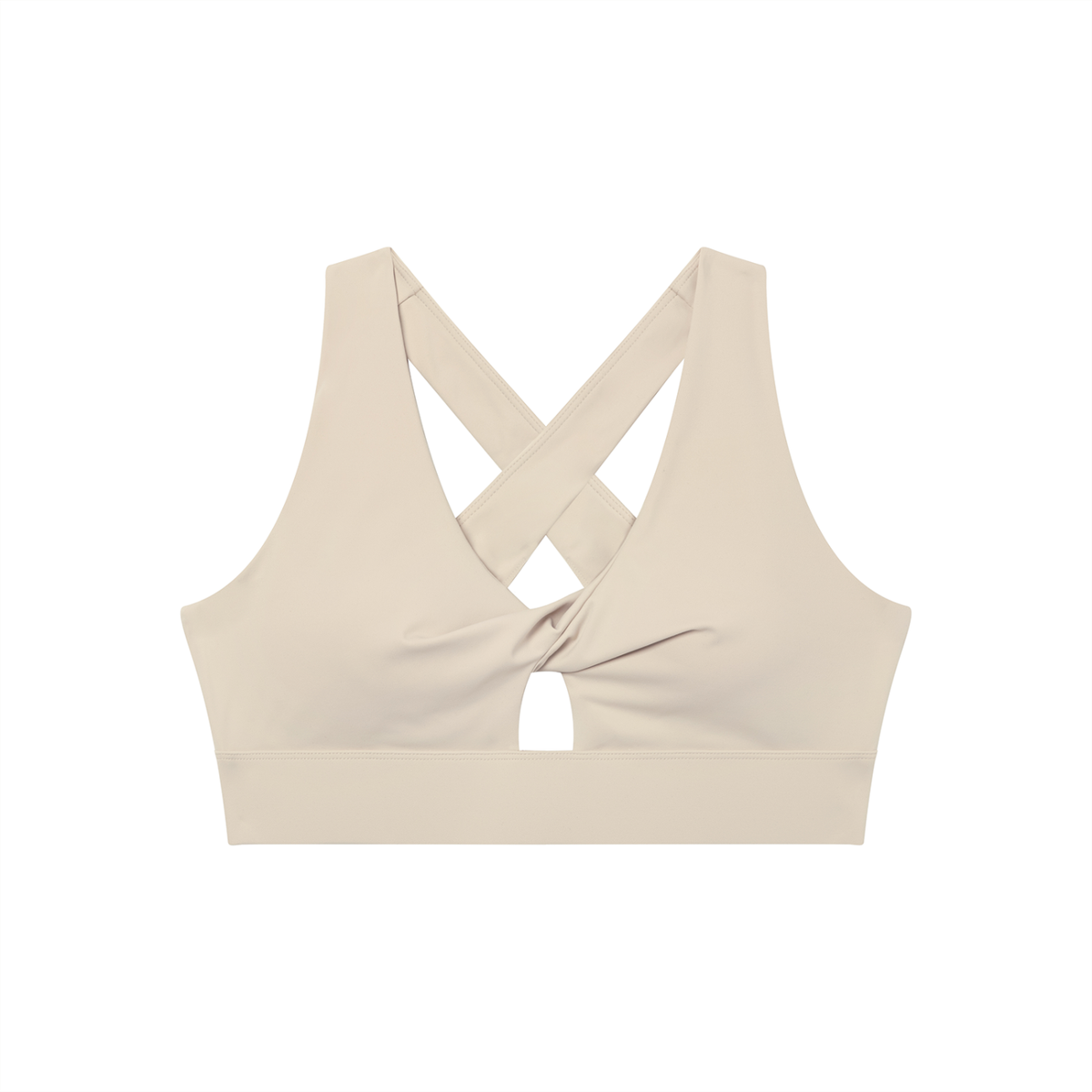 Women's Twist Front V-Neck Sports Bra – Seamless Medium Support Activewear Bra