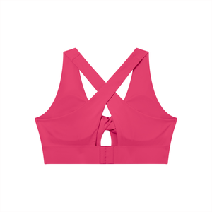Women's Twist Front V-Neck Sports Bra – Seamless Medium Support Activewear Bra