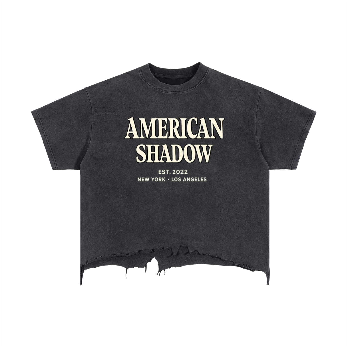 New Vintage Wash Boxy Distressed Hem T-Shirt