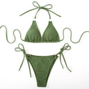 Sexy bikini set with side tie thong and bandage-style fi