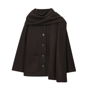 Autumn New Style European And American-Style Scarf Coat British-Style Navy Coat