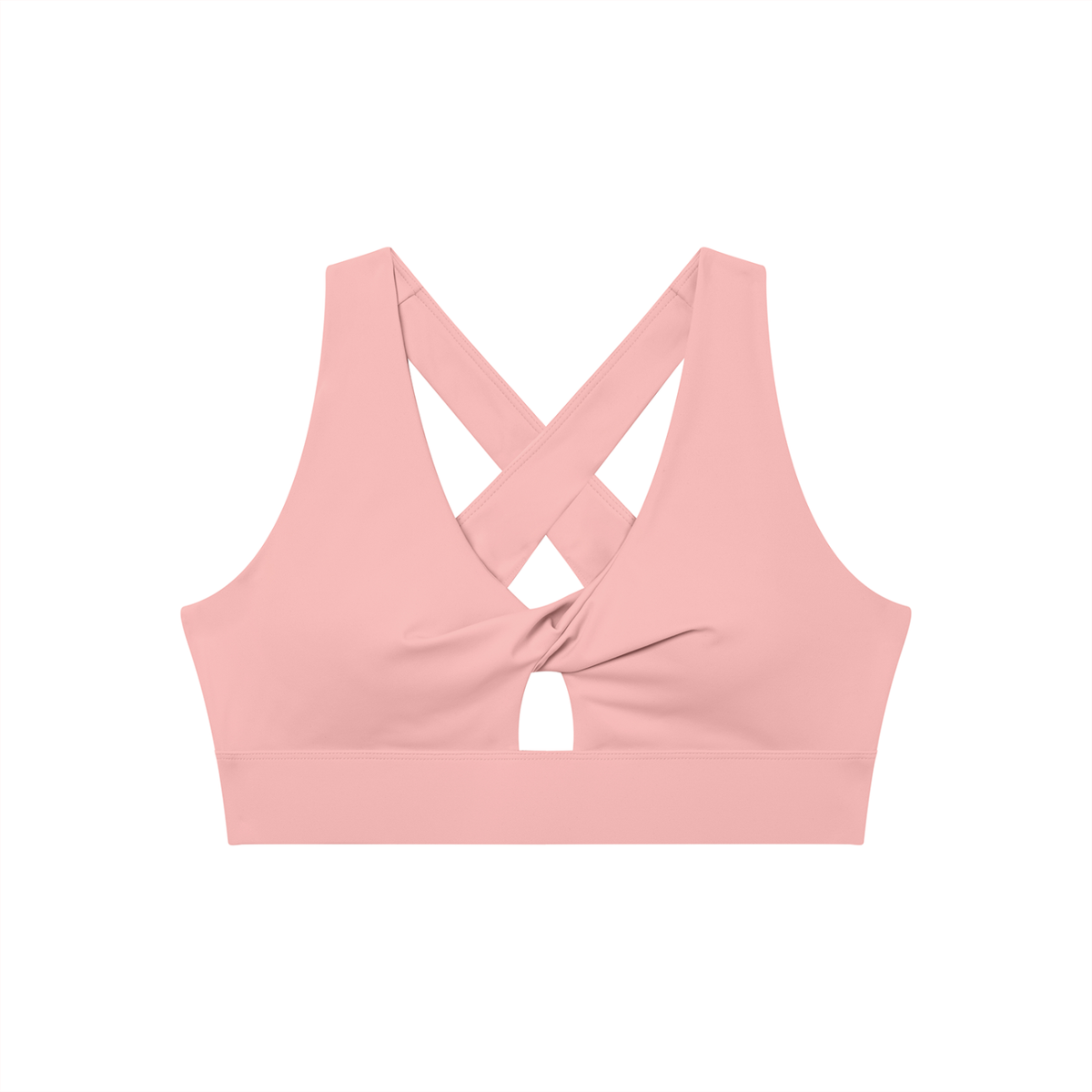 Women's Twist Front V-Neck Sports Bra – Seamless Medium Support Activewear Bra