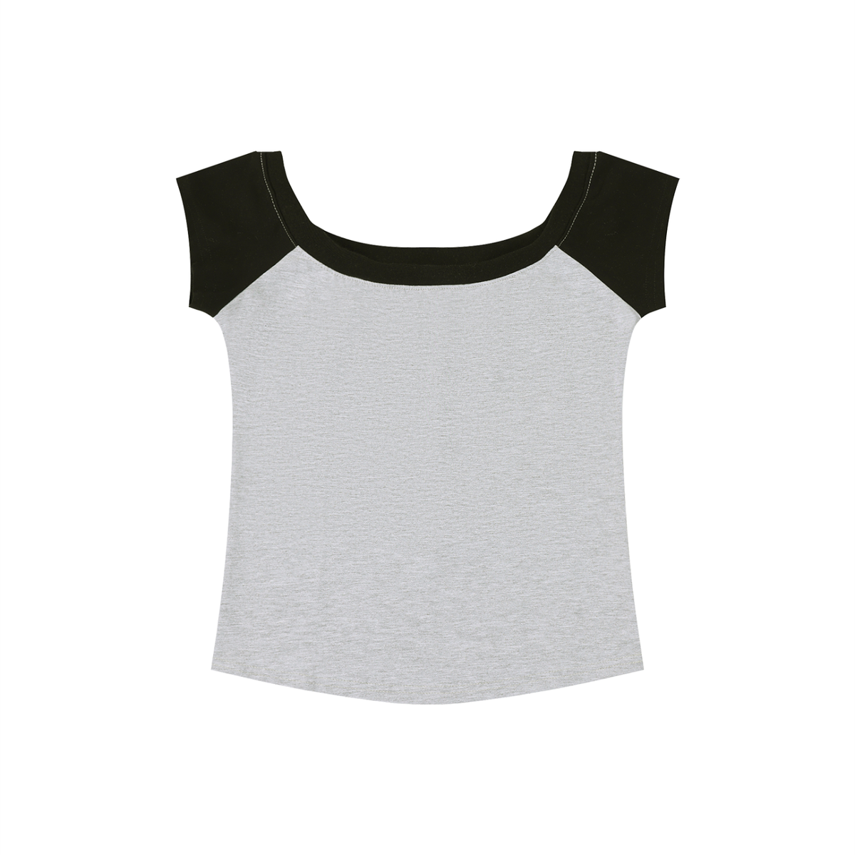 Women's Off-the-Shoulder Crop T-Shirt – Slim Fit Casual Fashion Top