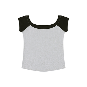 Women's Off-the-Shoulder Crop T-Shirt – Slim Fit Casual Fashion Top