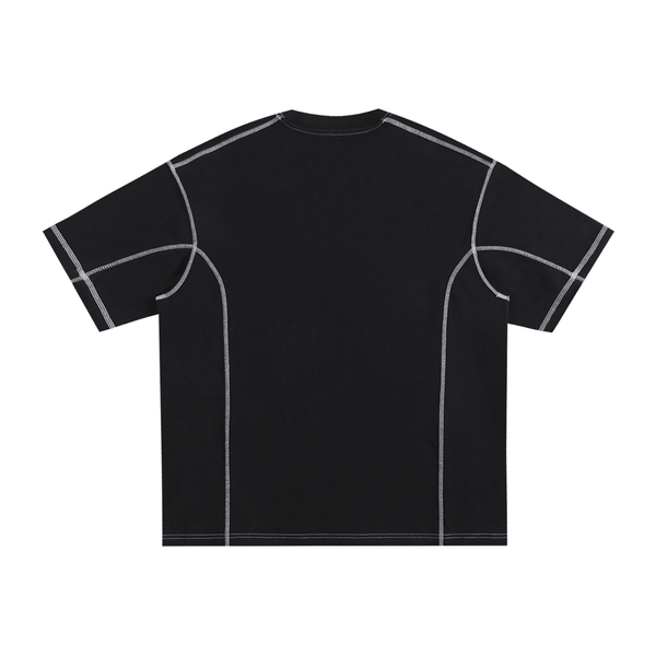 Streetwear Contrast-Stitched Cotton T-Shirt
