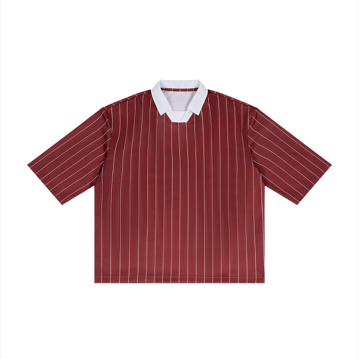 Unisex Pinstripe Collared Soccer Jersey – Oversized Retro Soccer Shirt