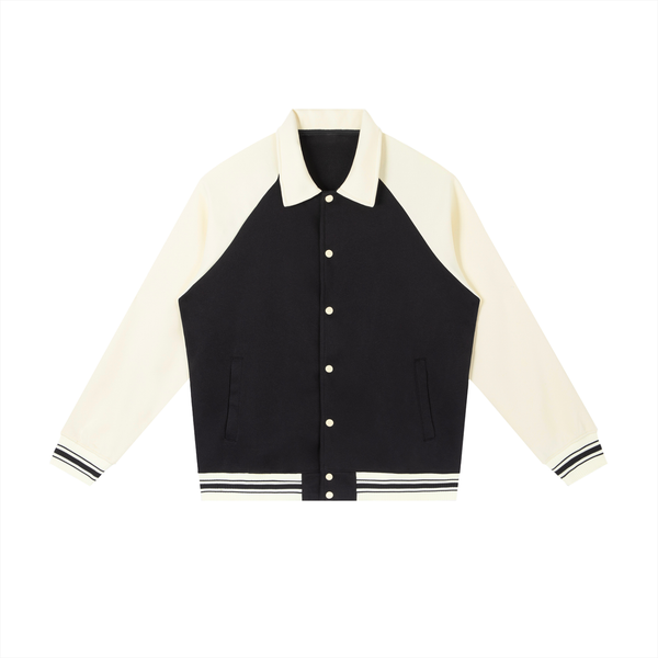 Contrast Raglan Sleeve Baseball Jacket